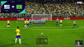 PES 2021 | Uruguay vs Brazil | Neymar Free Kick Goal | International Match | Neymar vs Suarez