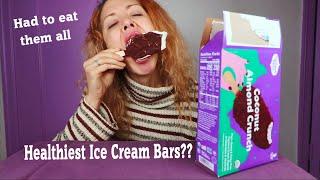 TRYING VEGAN CHOCOLATE COVERED ICE CREAM BARS 