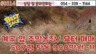 #0314 금액950만원/계곡옆 주말농장 묘터 507평매매/ 계획관리지역 단돈 950만원! /1천만원이하 저렴한 소액땅매매/#영천부동산#영천땅  054-338-1144