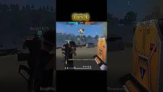 1 vs 4 free fire gaming video #shortvideo