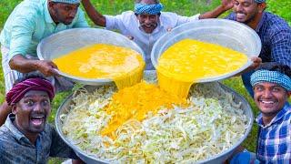 EGGS with CABBAGE | Vegetables with Egg Recipe Cooking in Village | Quick and Easy Omelette Recipe