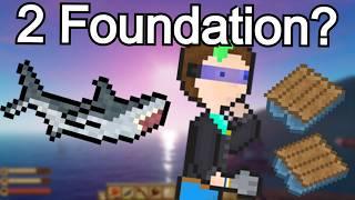Is reaching Radio Tower in raft possible with Only 2 Foundation?
