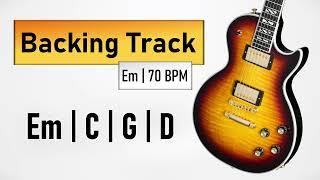 Rock Pop BACKING TRACK E Minor | Em C G D | 70 BPM | Guitar Backing Track