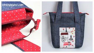 Zippered Tote Bag WITH Pockets | Whitney Sews