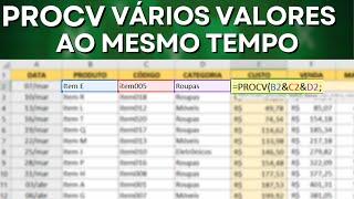 ProcV no Excel com Duas ou mais Condições | Função de Procurar com Vários Critérios