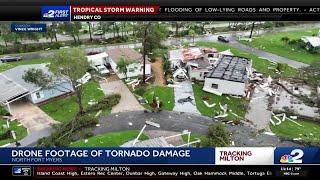 Aerial video shows widespread tornado damage in North Fort Myers