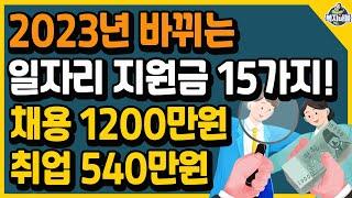 2023년 바뀌는 일자리 지원금 15가지 총정리! 청년, 중장년, 노인