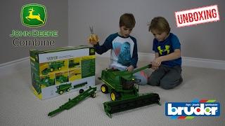 Unboxing John Deere Combine toy by Bruder!