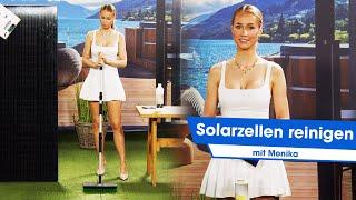 Monika reinigt ihre Solarzellen für maximale Effizienz | @PEARL-TV August 2024