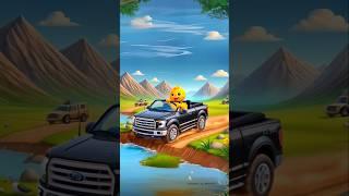 Cute Little Duck Driving an  Ford F-150 Convertible Pickup through Water crossing ! ️ #cuteduck