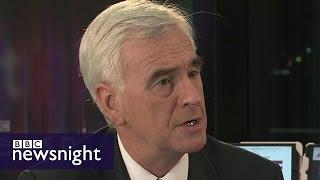 Shadow Chancellor John McDonnell interview at Labour Conference - BBC Newsnight