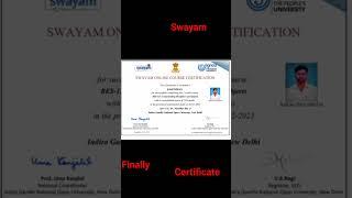 my swayam certificate understand decipline 2019-2021 batch