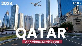 Doha Qatar 2024 - A Cinematic 4K Virtual Driving Tour