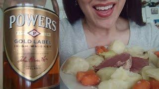 SassEsnacks ASMR | Irish Corned Beef | Soda Bread | Eating Sounds | Mukbang | Powers Whiskey