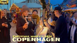 Julemarked Nyhavn 2024Copenhagen Denmark, Christmas Markets, Saturday 9 November | 4K Walk