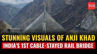 Anji Khad bridge Latest update: Indian Railways’ 1st cable-stayed bridge is almost ready