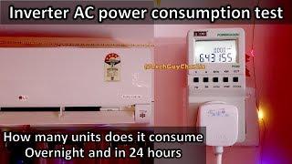 How many units of Kwh does Inverter AC consume overnight and in 24 hours how do Inverter AC's work