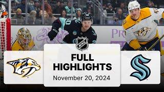 NHL Highlights | Predators vs. Kraken - November 20, 2024