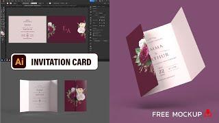 How to Invitation Card Design in Adobe Illustrator CC 2022 | Graphic Design Tutorials