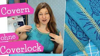 Shirt covern ohne Coverlock | fake Covernaht mit und ohne Overlock | DIY Nähanleitung | mommymade