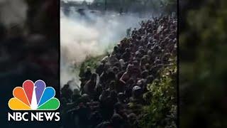 Protesters Forced Up Highway Embankment By Tear Gas In Philadelphia | NBC News