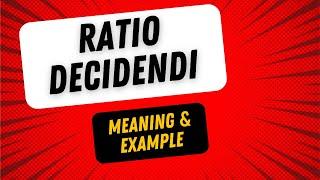 What is Ratio Decidendi with | Legal Principle | Latin Legal words | Ratio Decidendi meaning