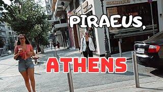 Walking Tour in Athens, Greece, Pasalimani Piraeus and Municipal Theater Station. August 2023