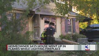 Resident uses gas fireplace for first time, house goes up in flames