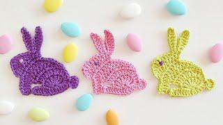 Crochet bunny rabbit applique motif