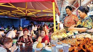 Authentic Xinjiang Night Food Street in Ili City of North Xinjiang China【Alin Food Walk】