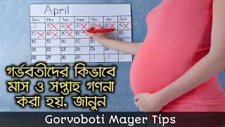 কিভাবে গর্ভবতীদের মাস ও সপ্তাহের হিসাব করা হয়? gorvokalin somoyer hisab.