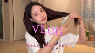 [CC] Self Hair Cut | Vlog 셀프 헤어컷 브이로그 