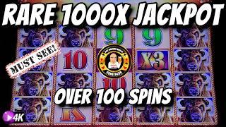 RARE 1000x - 100+ Spins Max Bet Jackpot on Buffalo Gold