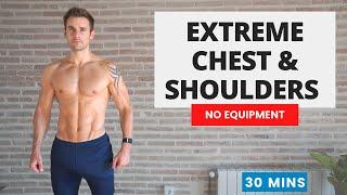 EXTREME CHEST, SHOULDERS, TRICEPS (Push Workout) | Build Muscle | 30 Mins No Equipment #CrockFitApp