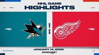 NHL Highlights | Sharks vs. Red Wings - January 14, 2025