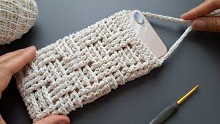 DIY Crochet Phone Bag Tutorial | Basket Weave Pattern