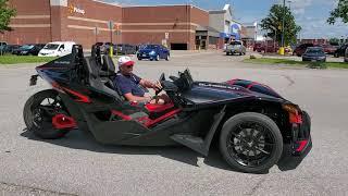 Cars leaving the 2020 Top 100 in the Midwest Car Show in Lincoln, Nebraska