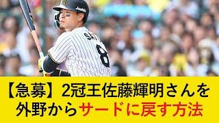 【お願い】代役サードは厳しい成績...。佐藤輝明のサード復活はいつ？【阪神タイガース】