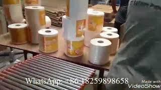 Full automatic toilet paper maxi roll heat shrink packing machine with labelling