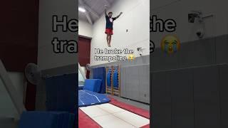 I can’t believe he broke the trampoline  #gymnastics #gymnast #sports #olympics #sport #trampoline