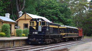 Y class hauling Railmotor Trailer | Daylesford Spa Country Railway