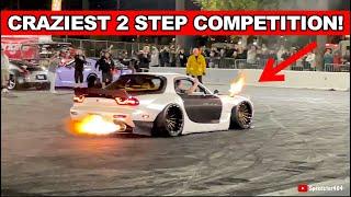 CRAZIEST 2 Step Competition Ever! RX-7 vs Supra vs Skyline GTR R32 vs R35 vs Mustang vs Corvette