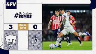 Resumen Pumas 3 vs. Chivas 0. Cuartos de final vuelta