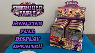 I opened a FULL DISPLAY of the NEW SHROUDED FABLE Mini Tins!! (pokemon card opening)