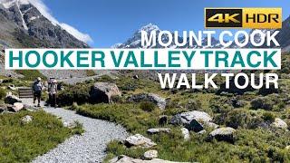 Hooker Valley Track Walking Tour Mount Cook New Zealand 4K