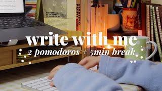 NANOWRIMO 2023 WRITE WITH ME  2 pomodoros + 5min break *ambience* typing sounds, fire crackle