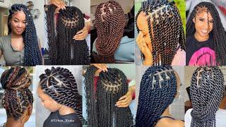 55+ Stylish Twist Braids Hairstyles Worth Trying for Black Women 2024~Twist Braids Hairstyles