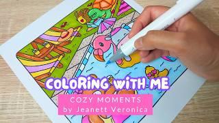 Coloring With Me | Cozy Moments Coloring Book | Ohuhu Markers & Soft Piano