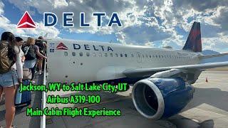 Delta Airlines Airbus A319-100 Jackson Hole to Salt Lake City Main Cabin Flight Experience