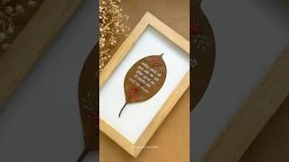 Hand embroidery on real leaf! 🪡  #bespokebysaurabh #handembroidery #threadwork #youtubeshorts